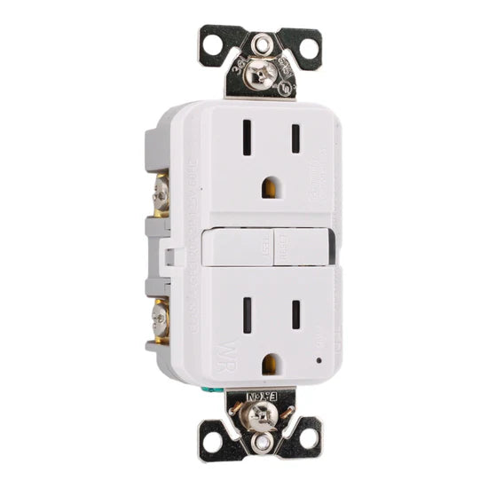 Eaton TWRGF15W 15A 2-Pole Tamper-Resistant Weather-Resistant GFCI Duplex Receptacle – Flush Mount – 125V