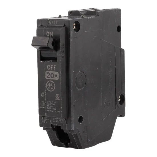 GE THQL1120 20A 1-Pole Thermal Magnetic Circuit Breaker – Plug-In – 120/240V