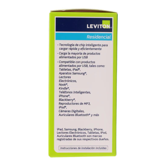 Leviton T5832-W 20A Combination Duplex Receptacle with USB Charger – Wall-Mounted – 125V