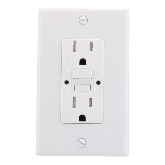 Hubbell GFTRST15W 15A 2-Pole Self-Test Tamper-Resistant GFCI Receptacle – Flush Mount – 125V