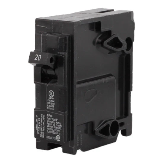 Siemens Q120 20A 1-Pole Thermal Magnetic Circuit Breaker – Plug-In – 120V