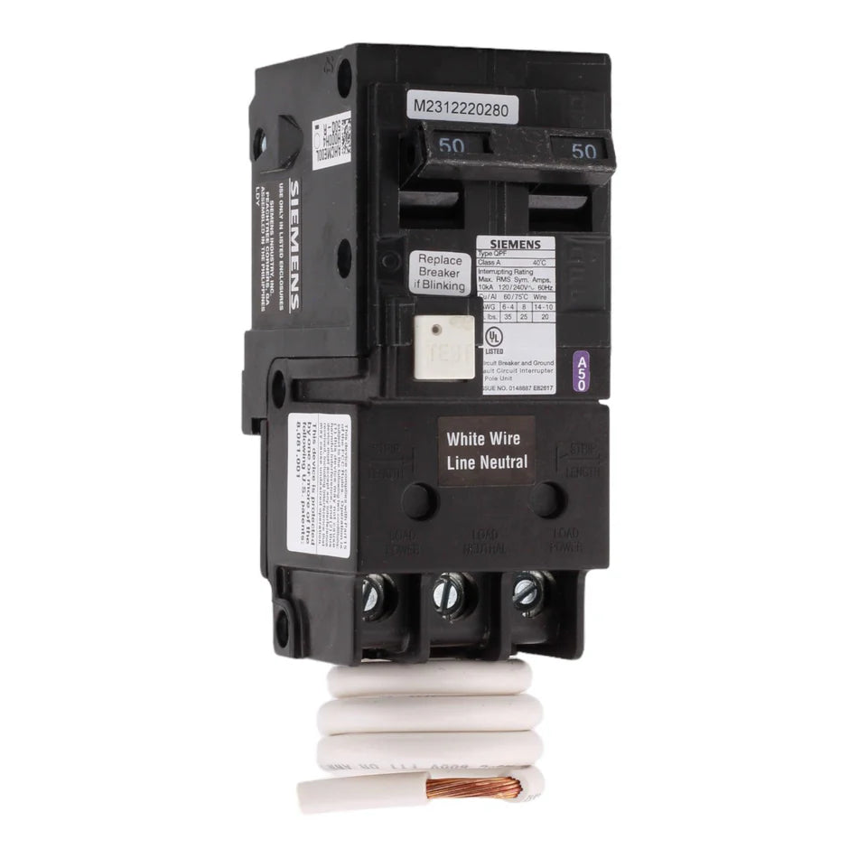Siemens QF250A 50A 2-Pole GFCI Circuit Breaker – Plug-In – 120/240V