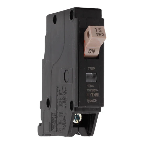 Eaton CHF115 15A 1-Pole Thermal-Magnetic Circuit Breaker – Plug-On – 120/240V