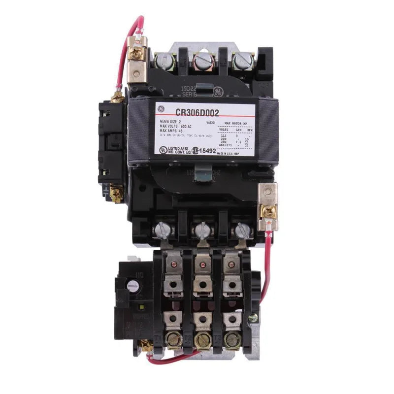 General Electric CR306D002 Magnetic Motor Starter – 3 Pole, 45A, 600VAC, Full Voltage Non-Reversing
