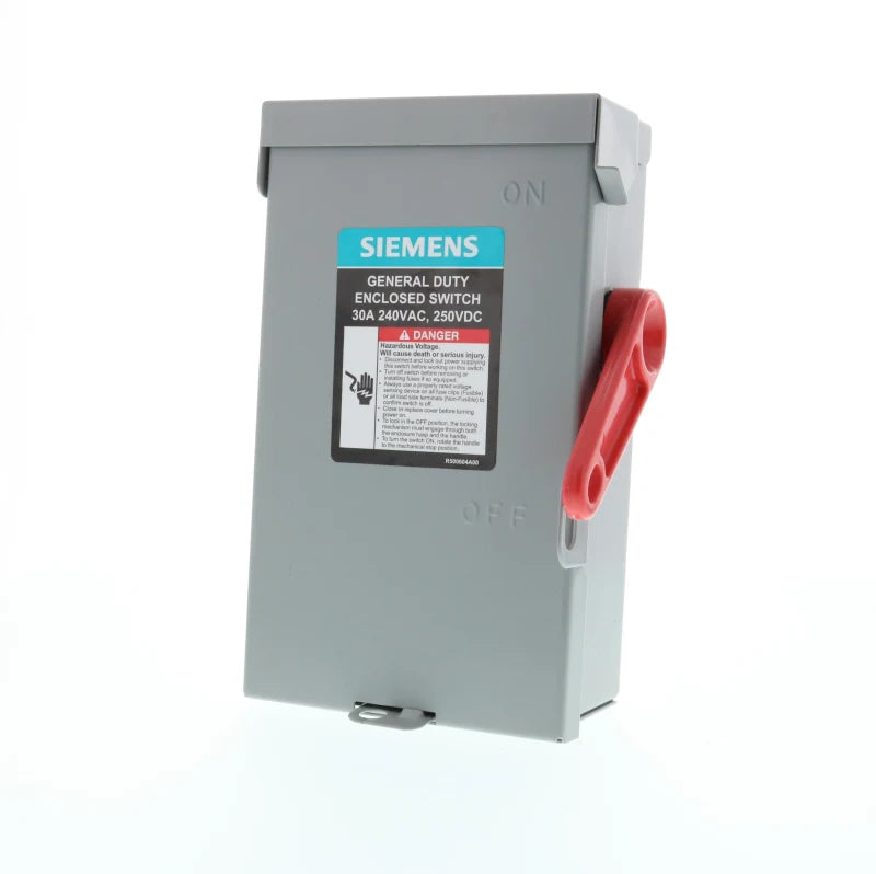 Siemens GF321NA Fusible Safety Switch – A Series – 30A – 3 Pole – 240VAC – NEMA 1 Indoor Enclosure