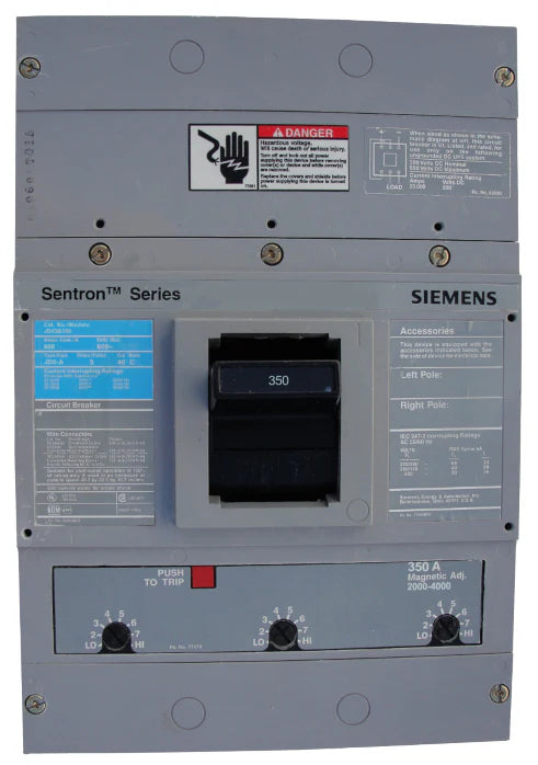 Siemens / ITE JD63B350 350A 3 Pole MCCB – Bolt On – 600V