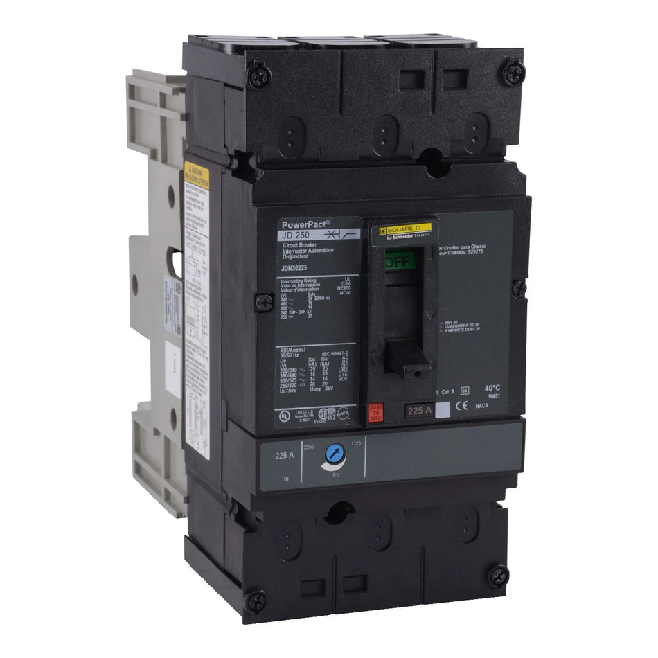 JDN36225 - Square D - 225 Amp Molded Case Circuit Breaker
