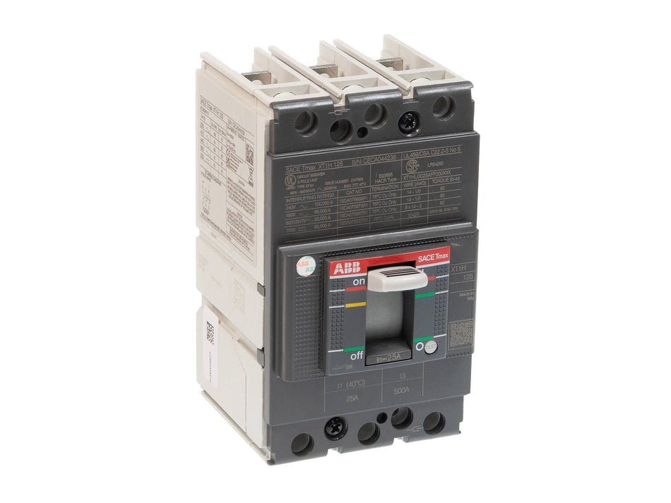 ABB XT1HU3025AFF000XXX 25A 3P Molded Case Circuit Breaker – Tmax XT Series – TMF Trip Unit – UL 489