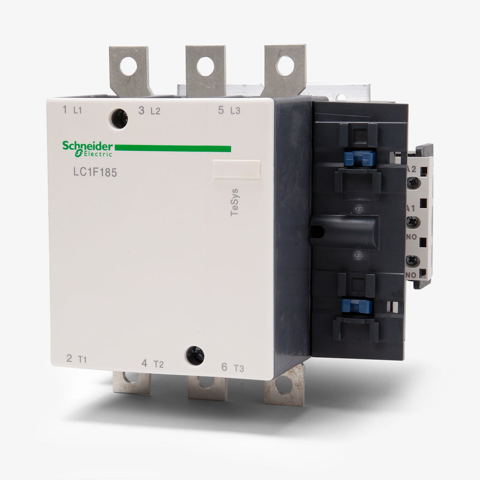 Square D LC1F185G7 IEC Contactor – 3 Pole – 185A – 120V AC Coil – TeSys F Series – NEMA Size 4 – Heavy Duty Motor Contactor – DIN Rail/Panel Mount