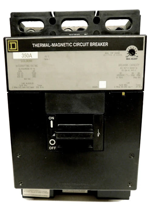 Square-D LCL36350 350A 3P MCCB – Plug-In Mount – 600VAC