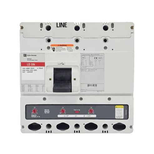 Eaton Cutler Hammer LD4600FW03 600A 4-Pole Molded Case Circuit Breaker – Bolt-On Mount – 600V