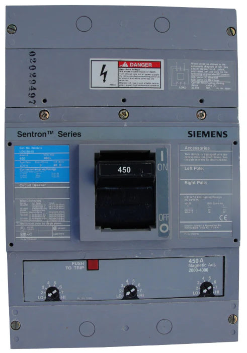 Siemens / ITE LD63B450 450A 3 Pole MCCB – Bolt On – 600V