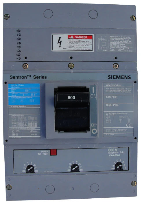 Siemens / ITE LD63B600 600A 3 Pole MCCB – Bolt On – 600V
