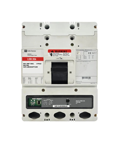 Eaton Cutler-Hammer LDB3600FT32W 600A 3-Pole Molded Case Circuit Breaker – Bolt-On Mount – 600V