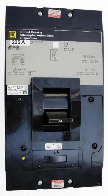 Square-D LHP36225 225A 3P MCCB – Panel Mounted – 600VAC