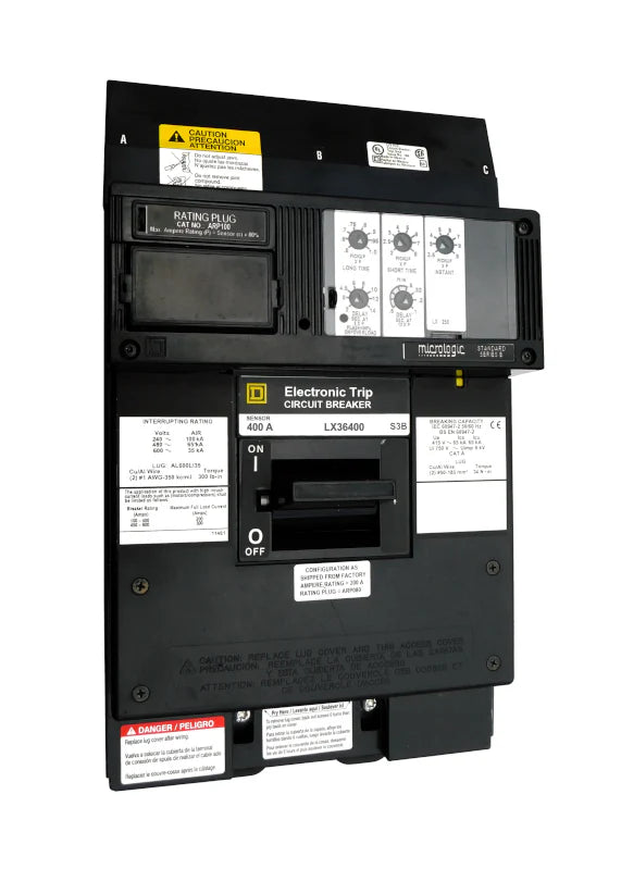 Square D LX36400 400A 3 Pole Molded Case Circuit Breaker – Plug In Mount – 600VAC