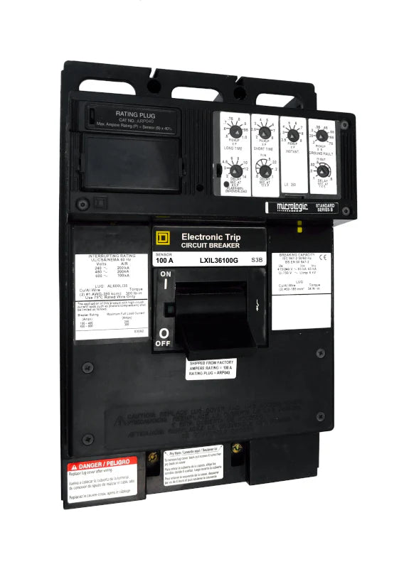 Square-D LXIL36100 100A 3 Pole Current Limiting MCCB – Bolt-On Mount – 600V AC