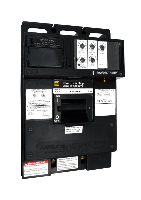 Square-D LXL36100 100A 3 Pole MCCB – Bolt-On Mount – 600V AC