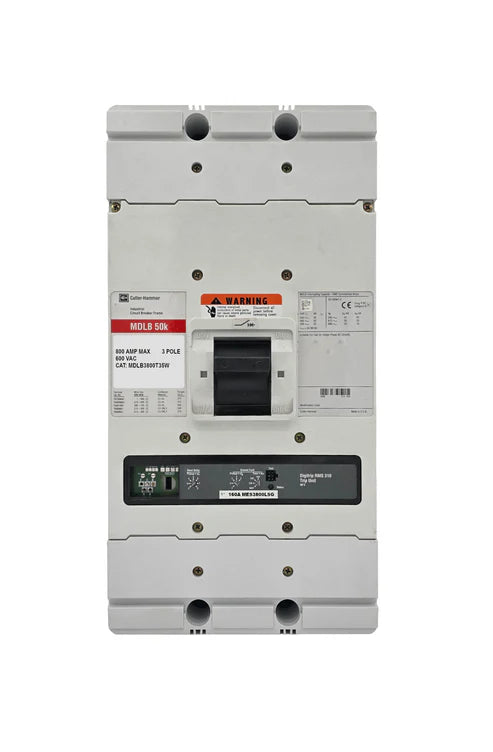 Eaton Cutler Hammer MDLB3800T35W 800A 3 Poles Molded Case Circuit Breaker – Bolt On – 600VAC