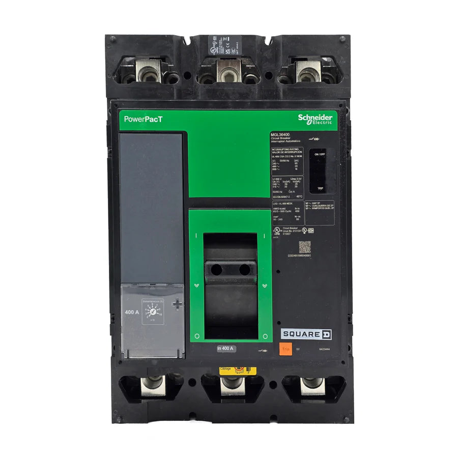 Square D MGL36400 400A 3 Pole Electronic MCCB – Lug to Lug – 600V