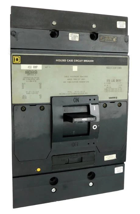 Square D MHL36450 450A 3 Poles Thermal Magnetic Molded Case Circuit Breaker – Bolt On – 600V