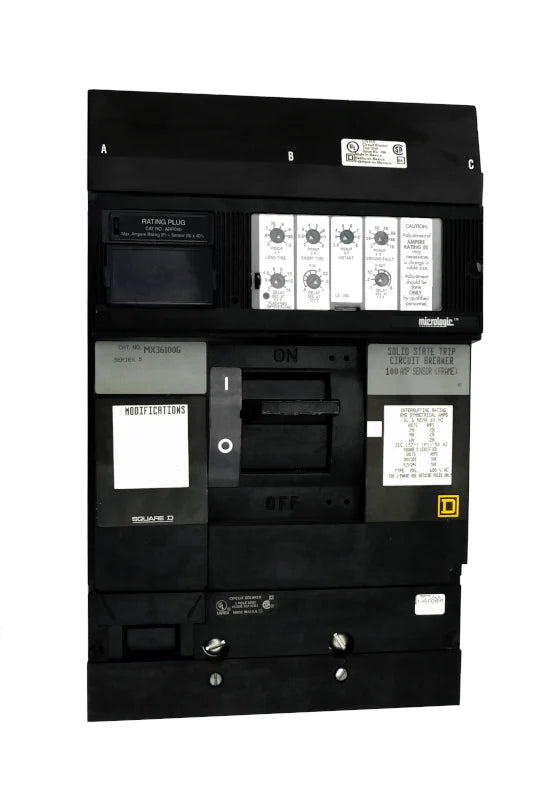 Square D MX36100G 100A 3 Poles Electronic Molded Case Circuit Breaker – Plug In – 600V