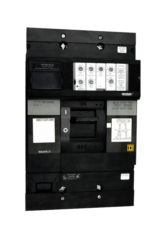 Square D MXF36100G 100A 3 Poles Electronic Molded Case Circuit Breaker – Bolt On – 600V