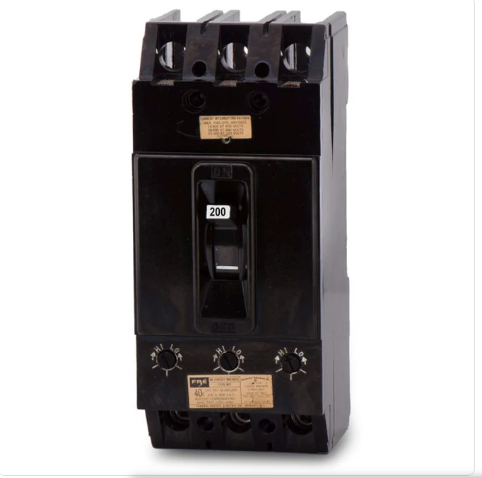 Federal Pacific NFJ631200 – 3‑Pole 200A 600V Molded Case Circuit Breaker, 18 kAIC