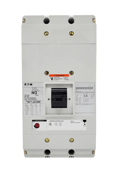 Eaton Cutler Hammer NG3700WS03Z01 700A 3P Molded Case Generator Circuit Breaker – Bolt-On – 600VAC