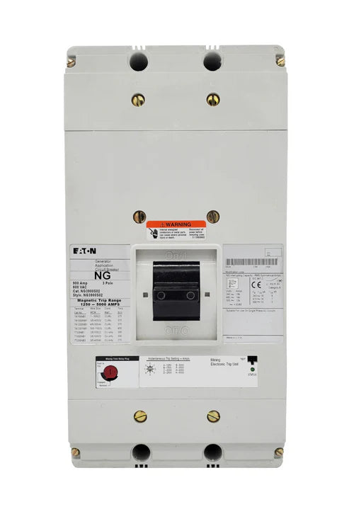 Eaton Cutler Hammer NG3900S02 900A 3P Molded Case Generator Circuit Breaker – Bolt-On – 600VAC