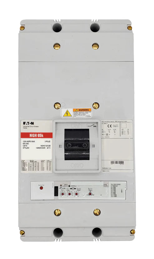 Eaton Cutlear Hammer NGH312032E 1200A 3P Electronic Molded Case Circuit Breaker – Bolt-On – 480VAC