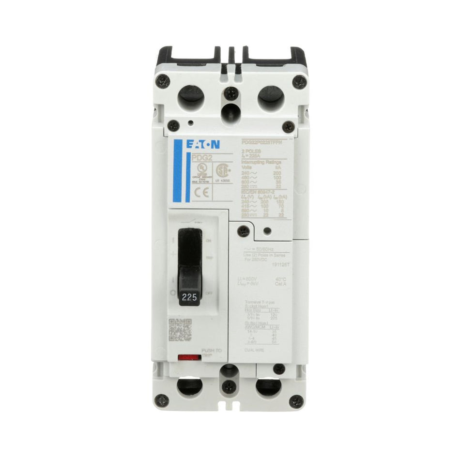 Eaton PDG22M0020TFFJ Power Defense Molded Case Circuit Breaker – 20A, 2-Pole, 600V, PD2 Global, 65 kAIC