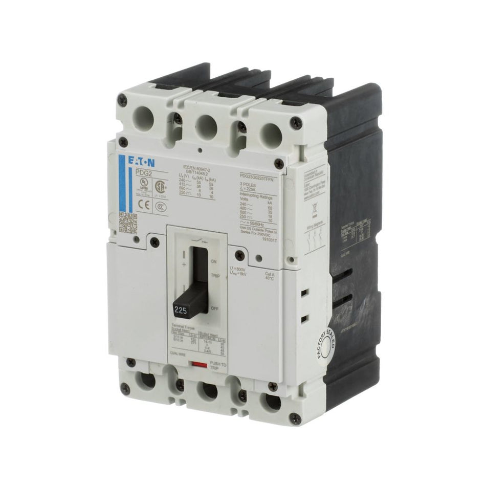 Eaton PDG23M0200TFFL Power Defense Molded Case Circuit Breaker – 200A, 3-Pole, 600V, PD2 Global, 65 kAIC