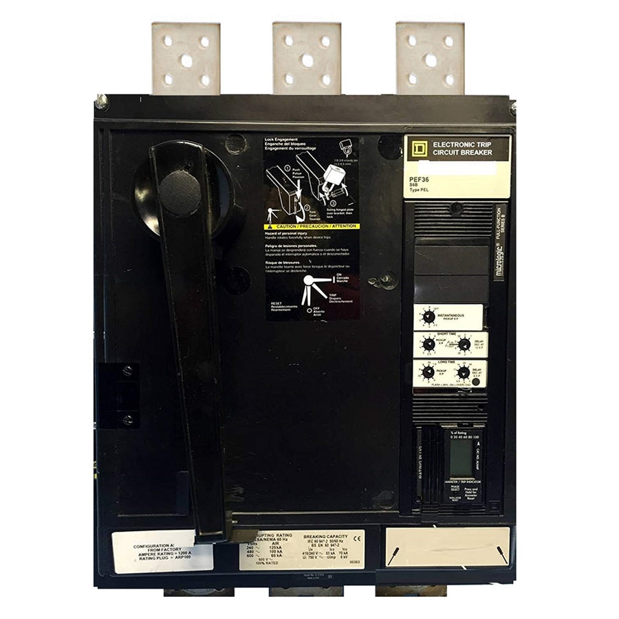 Square D PEF361600LSG 1600A 3-Pole 100 kA @ 480 VAC - 600V Circuit Breaker LSIG •  | Micrologic Electronic Trip