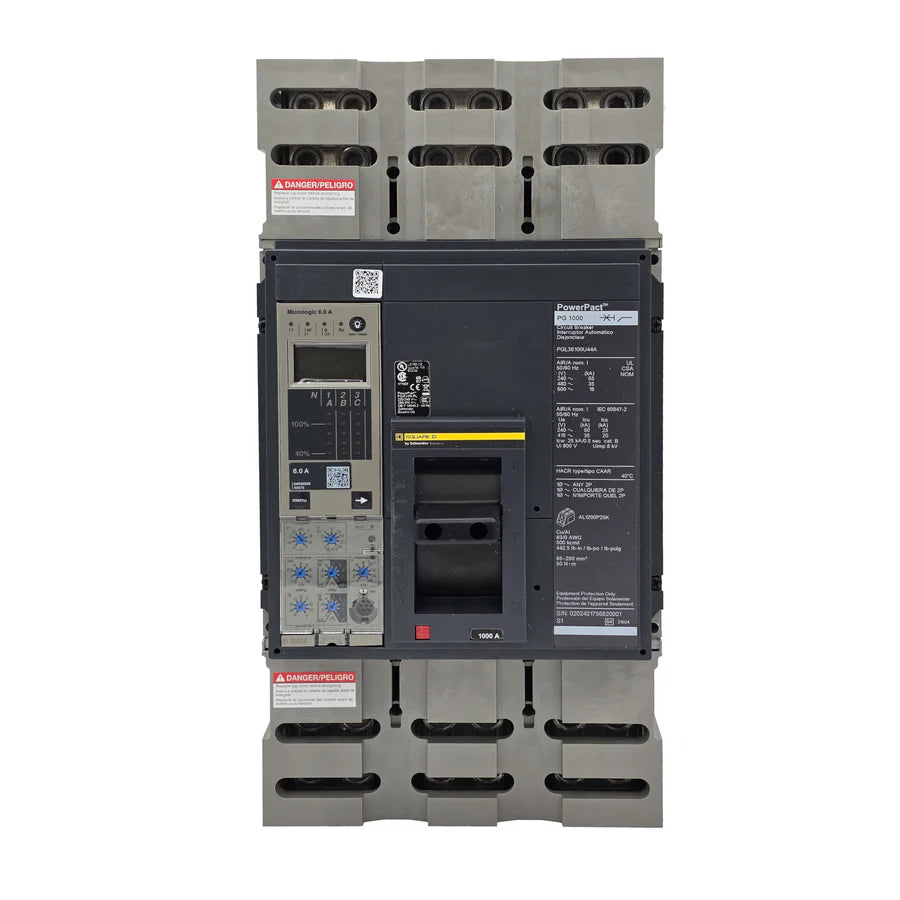 Square D PGL36100U44A 1000A 3 Poles Electronic Molded Case Circuit Breaker – Bolt On – 600V