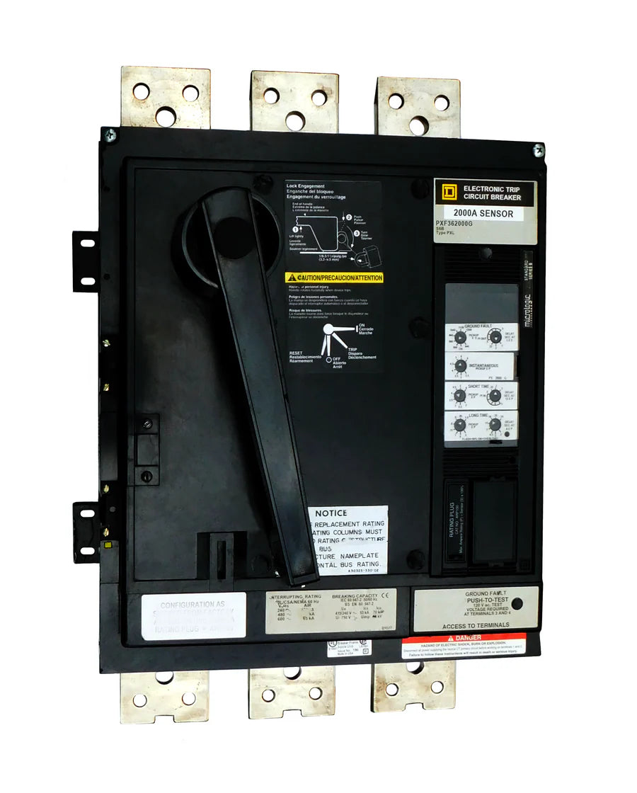 Square D PXF362000G 2000A 3-Pole Molded Case Circuit Breaker – Bolt-On Mount – 600VAC – Ground Fault