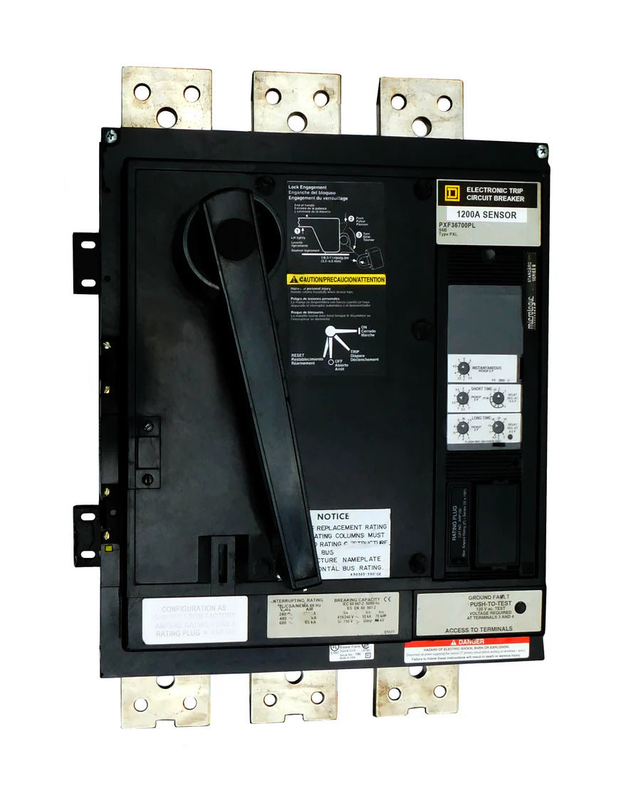 Square D PXF36700PL 700A 3P MCCB – Bolt-On Mount with Padlock – LSI Trip Unit – 600V