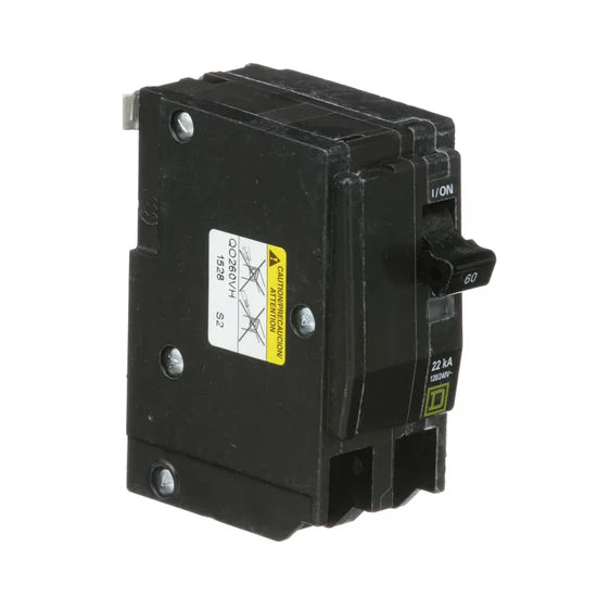 Square D QO260VH 60A 2-Pole Thermal Magnetic Circuit Breaker – Plug-In – 120/240V