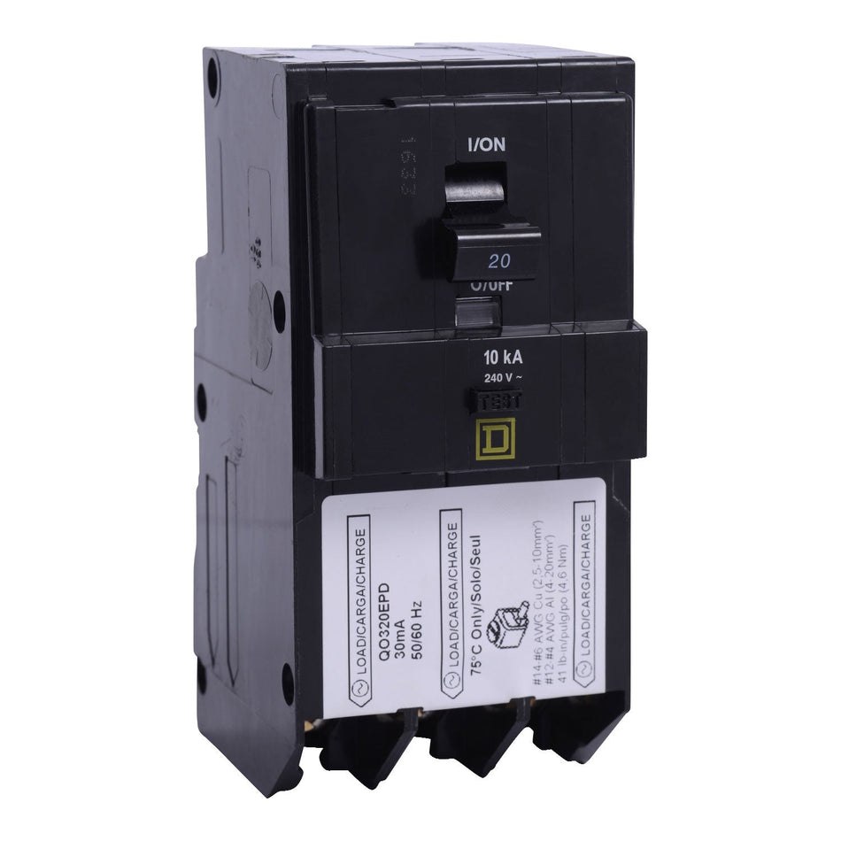 QO320EPD - Square D - 20 Amp Ground Fault Equipment Protection Breaker