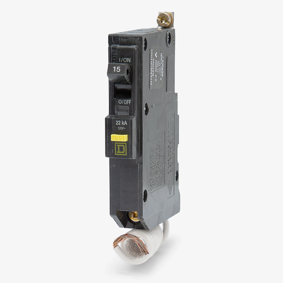 Square D QOB115VHGFI Miniature Circuit Breaker – 15A – 1 Pole – GFCI – Bolt-On – 120VAC – 22kAIC
