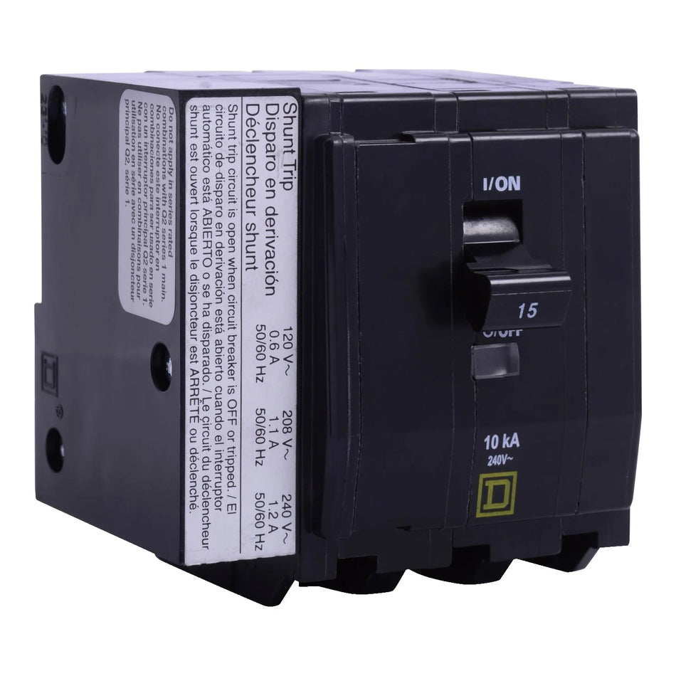 QOB3151021 - Square D - 15 Amp Molded Case Circuit Breaker