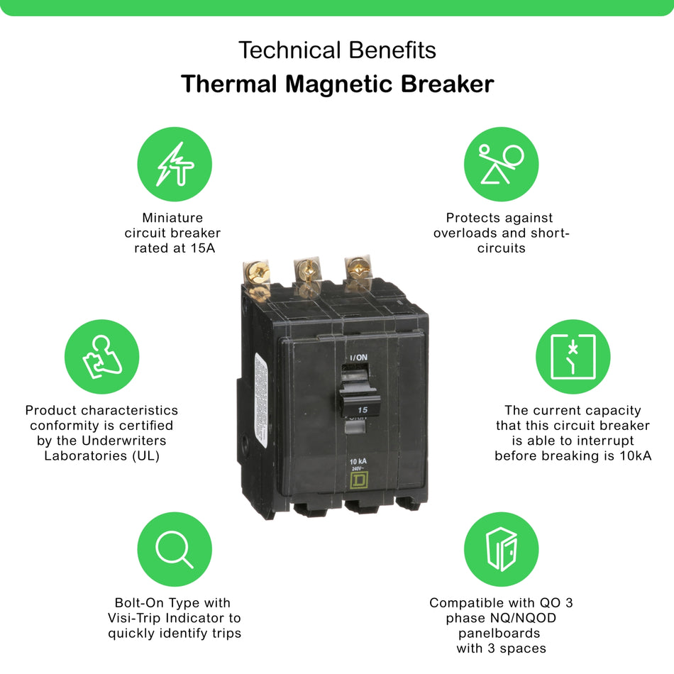 QOB315 - Square D - 15 Amp Circuit Breaker
