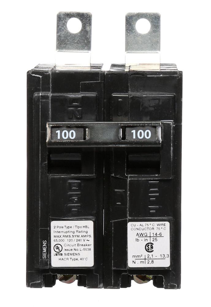B2100HH - Siemens - 2 Pole  100 Amp 65kA @240 Circuit Breaker