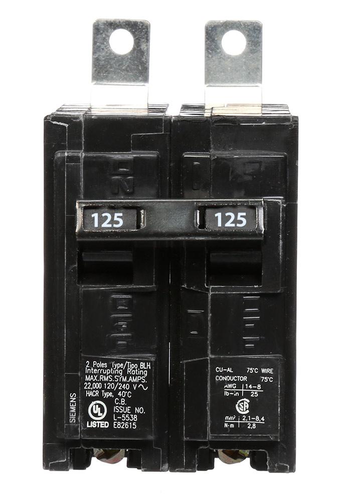 B2125H - Siemens - 125 Amp 22kA Circuit Breaker