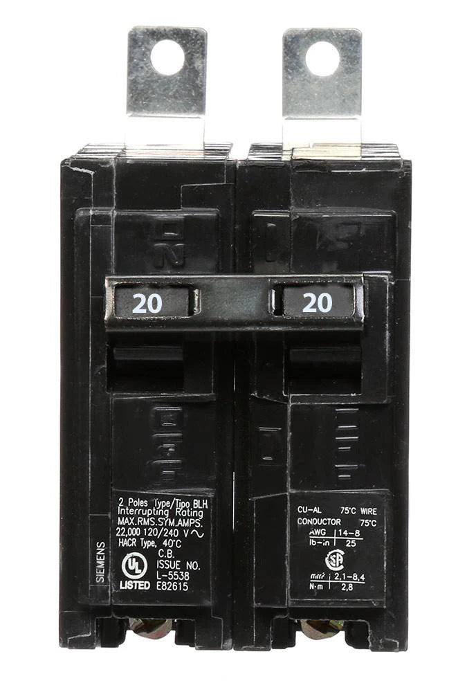 B220H - Siemens - 20 Amp 22kA Circuit Breaker