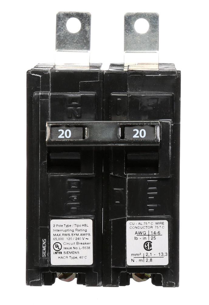 B220HH - Siemens - 20 Amp 22kA Circuit Breaker