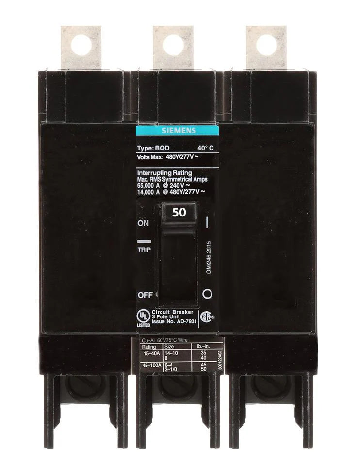 BQD6350 - Siemens - 50 Amp Molded Case Circuit Breaker
