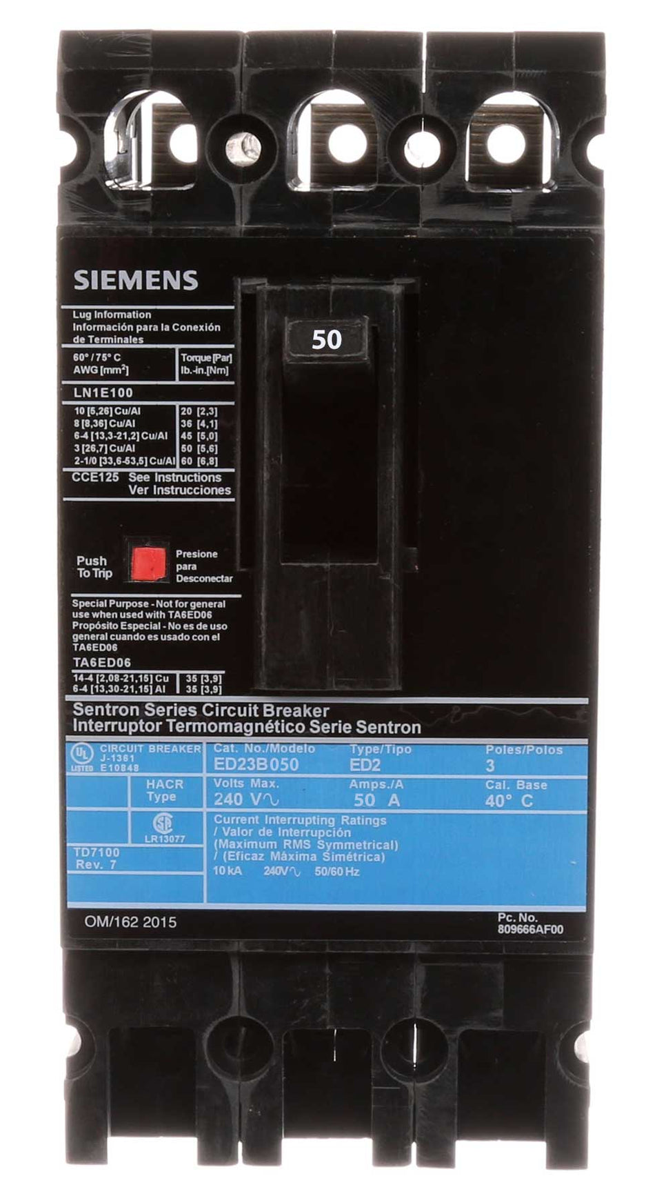 ED23B050 - Siemens - Molded Case Circuit Breaker