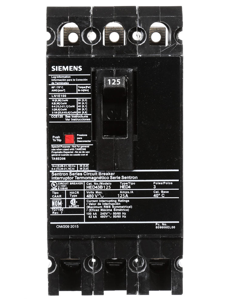 HED43B125 - Siemens - Molded Case Circuit Breaker
