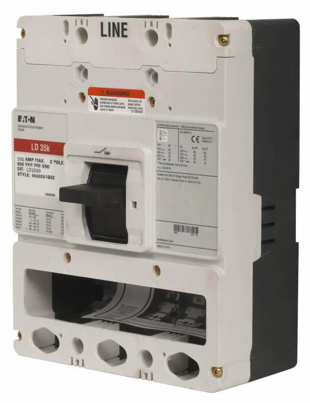 Eaton LD2500W -  2P - 500 Amp, 600V Molded Case Circuit Breaker